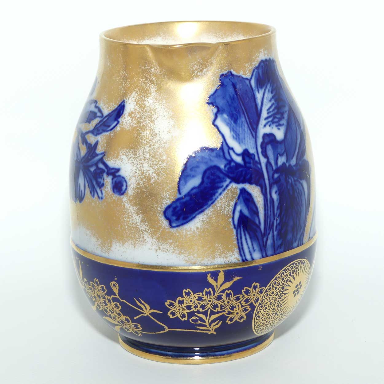 Royal Doulton Blue Iris and Daffodil jug with gilt highlights | A1147