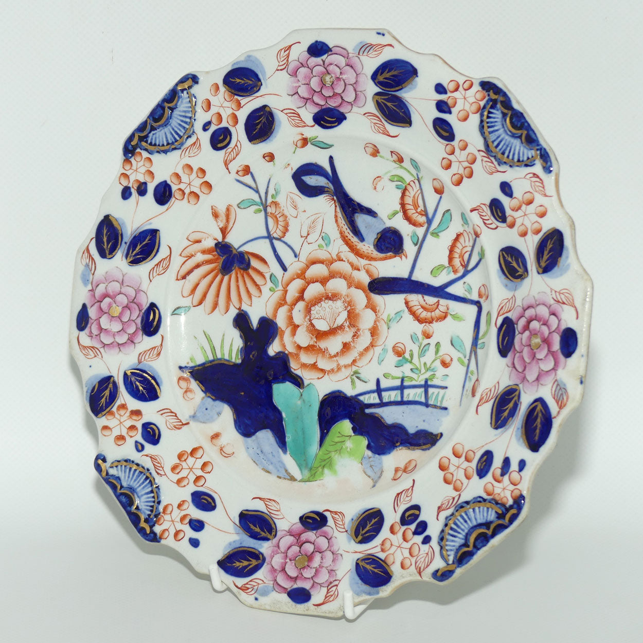 Antique Blue and Red Ironstone plate c.1860