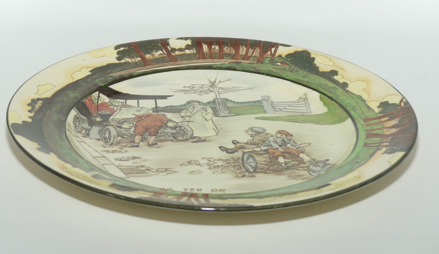 Royal Doulton Early Motoring plate D2406: 'Itch yer on... | Large #1