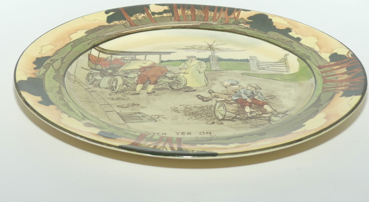 Royal Doulton Early Motoring plate D2406: 'Itch yer on... | Large #2