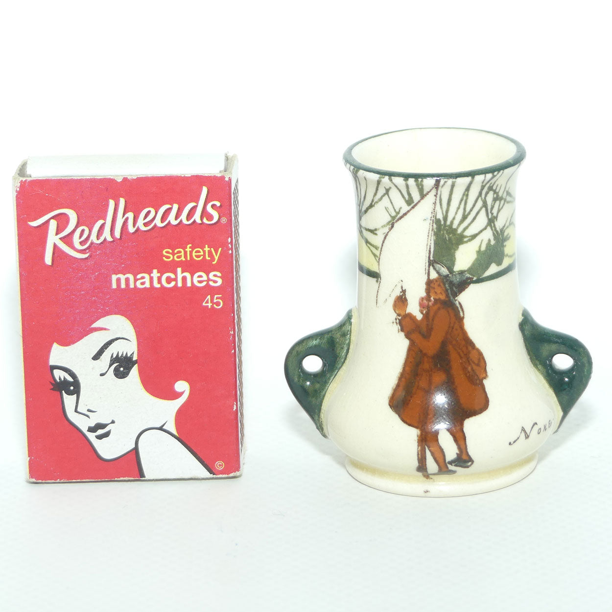 Royal Doulton Izaak Walton Gallant Fishers twin handle miniature vase | Shape 7024