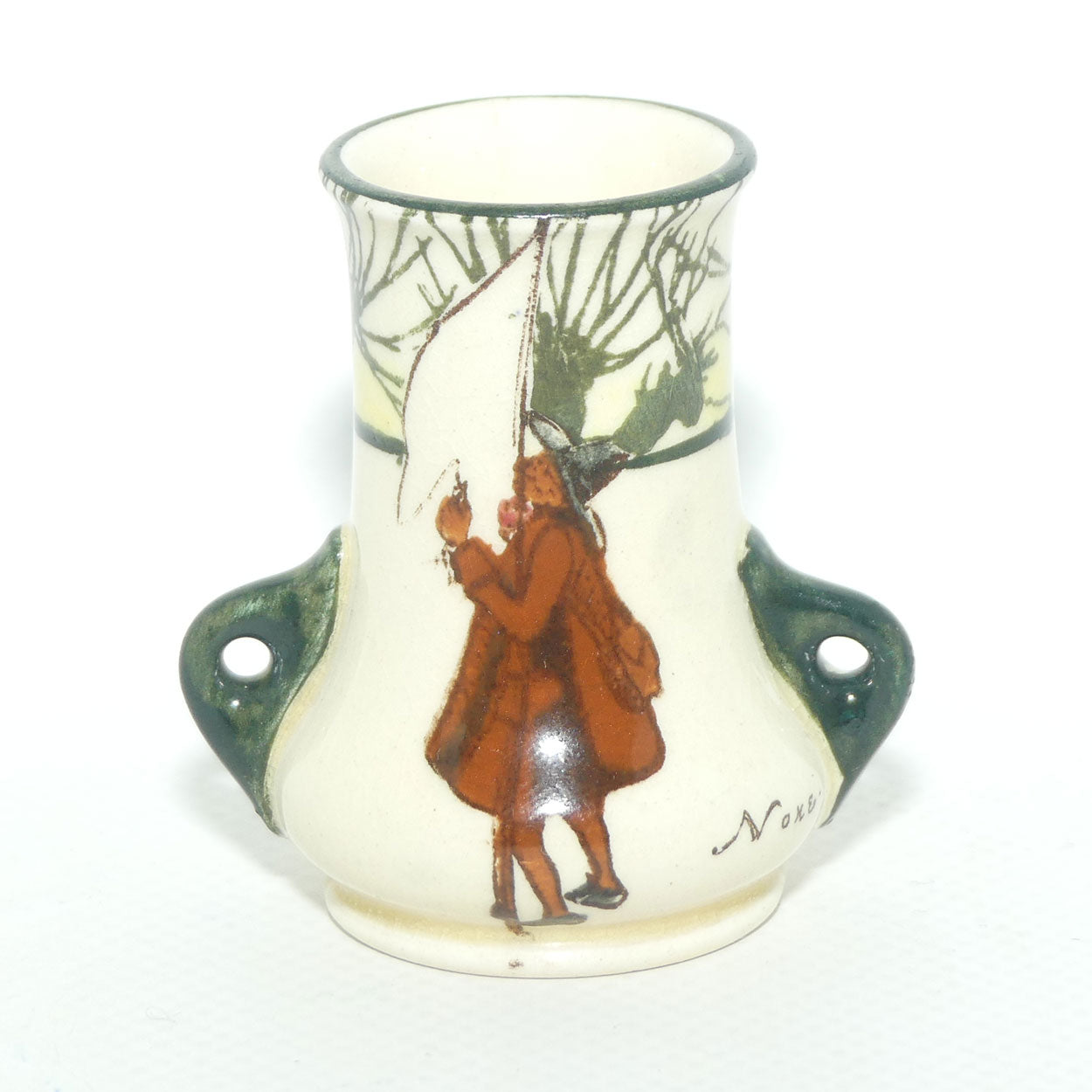 Royal Doulton Izaak Walton Gallant Fishers twin handle miniature vase | Shape 7024