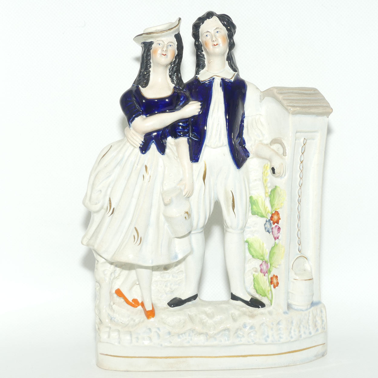 Antique Staffordshire Pottery Jack and Jill figure