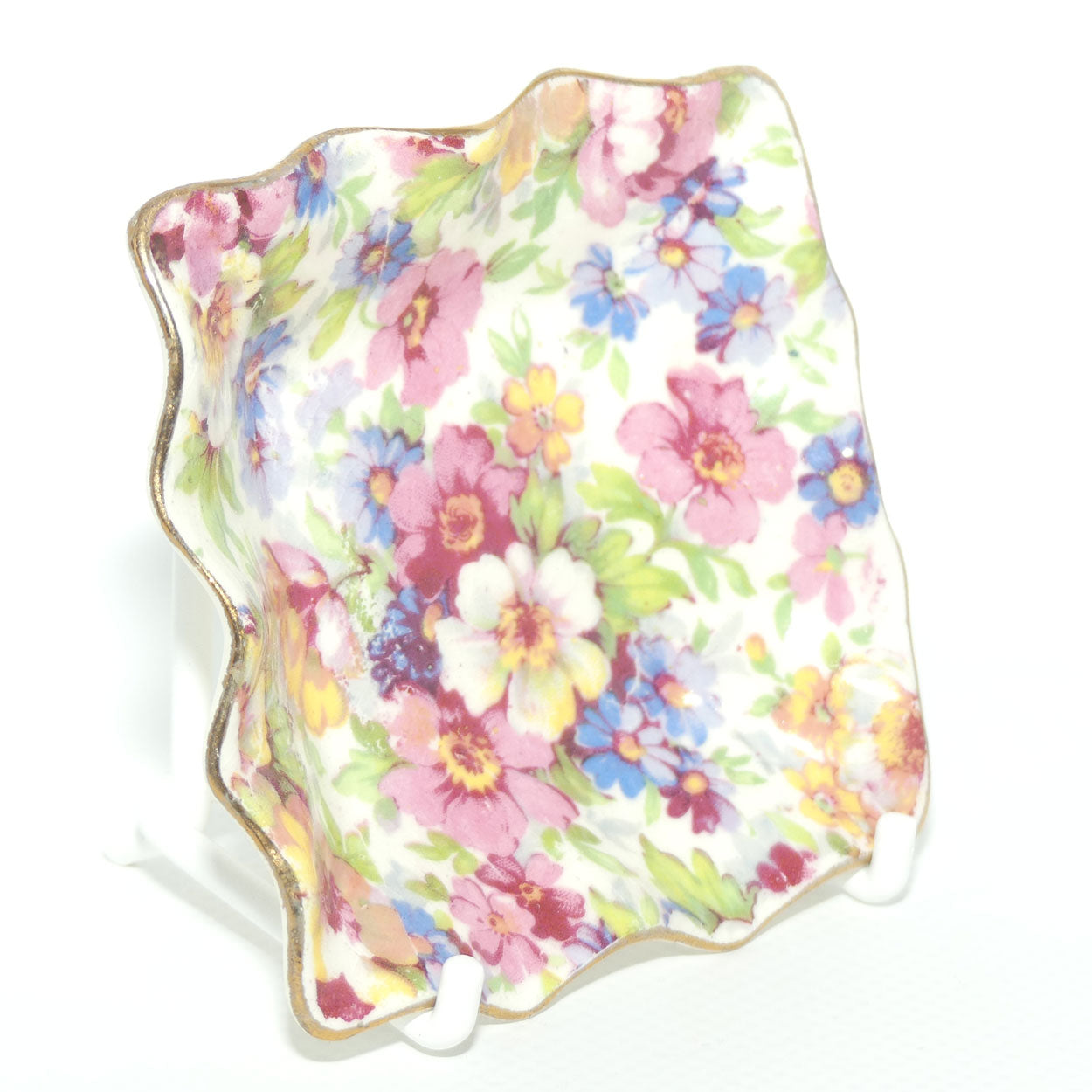 James Kent DuBarry Chintz fluted rim miniature pin dish