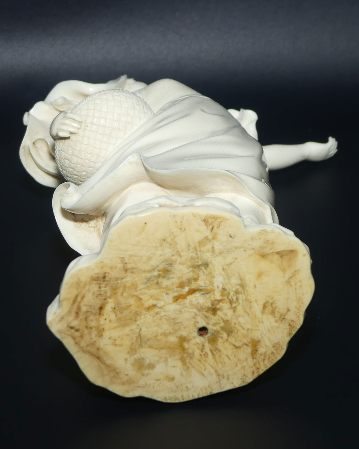 Magnificent Japanese Carved Ivory Okimono of Woman Gathering | Arm Outstretched