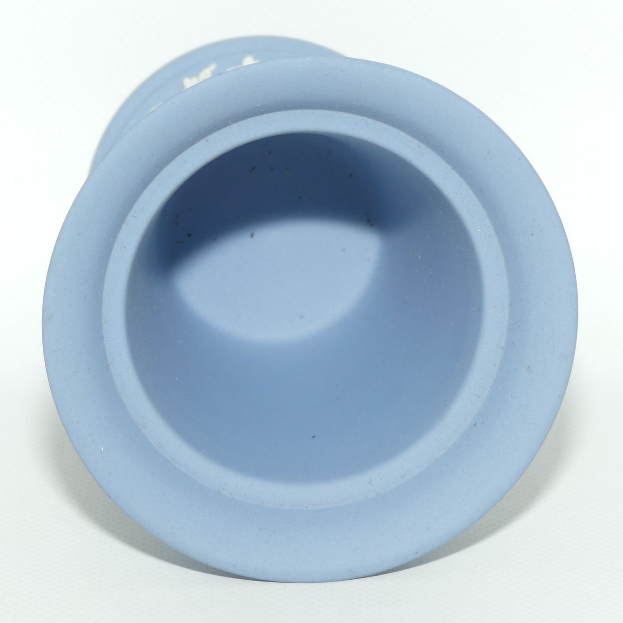Wedgwood Jasper | White on Pale Blue | Pedastal vase | 12.5cm