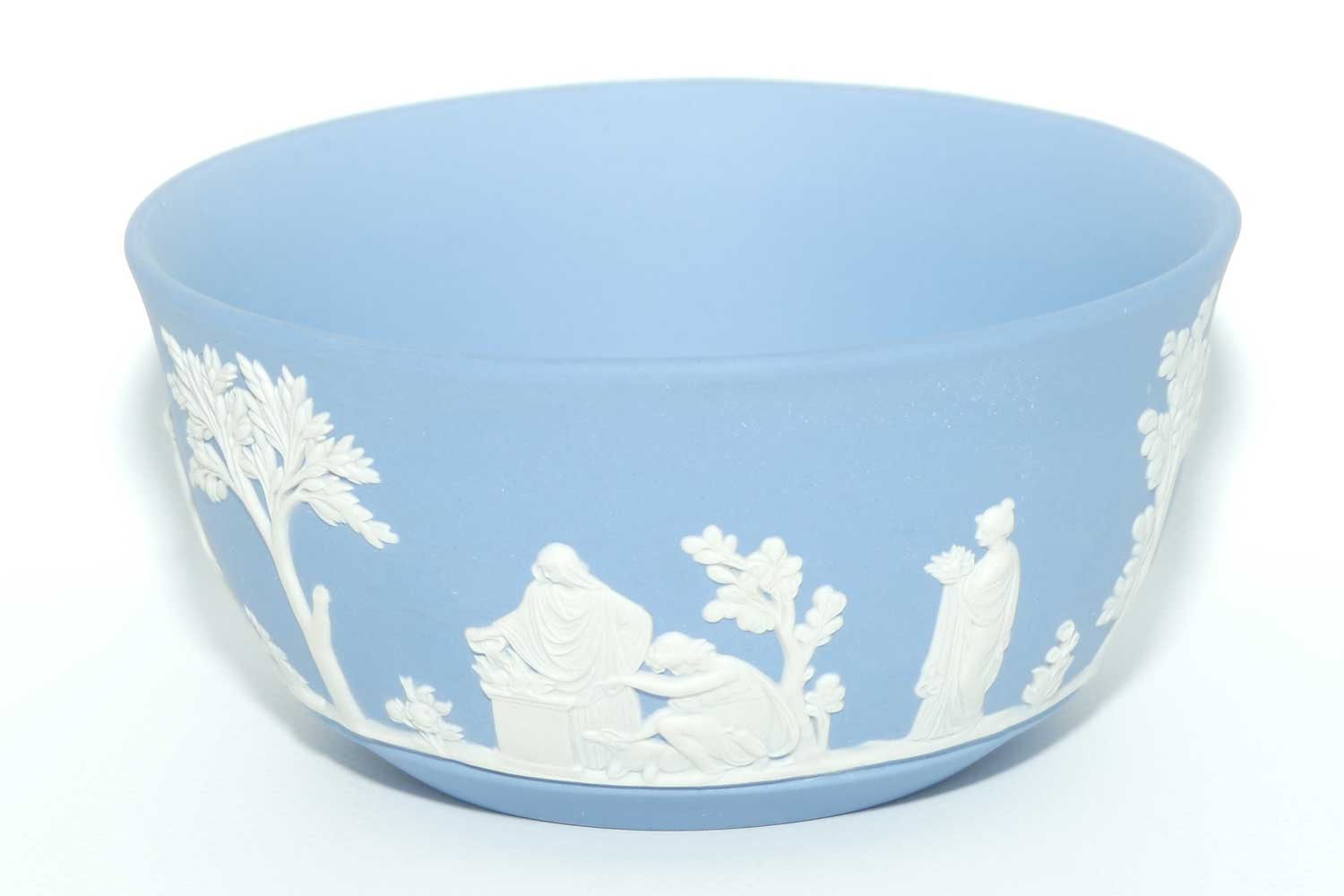 Wedgwood Jasper bowl | White on Pale Blue Grecian Maidens scene | 13cms diameter
