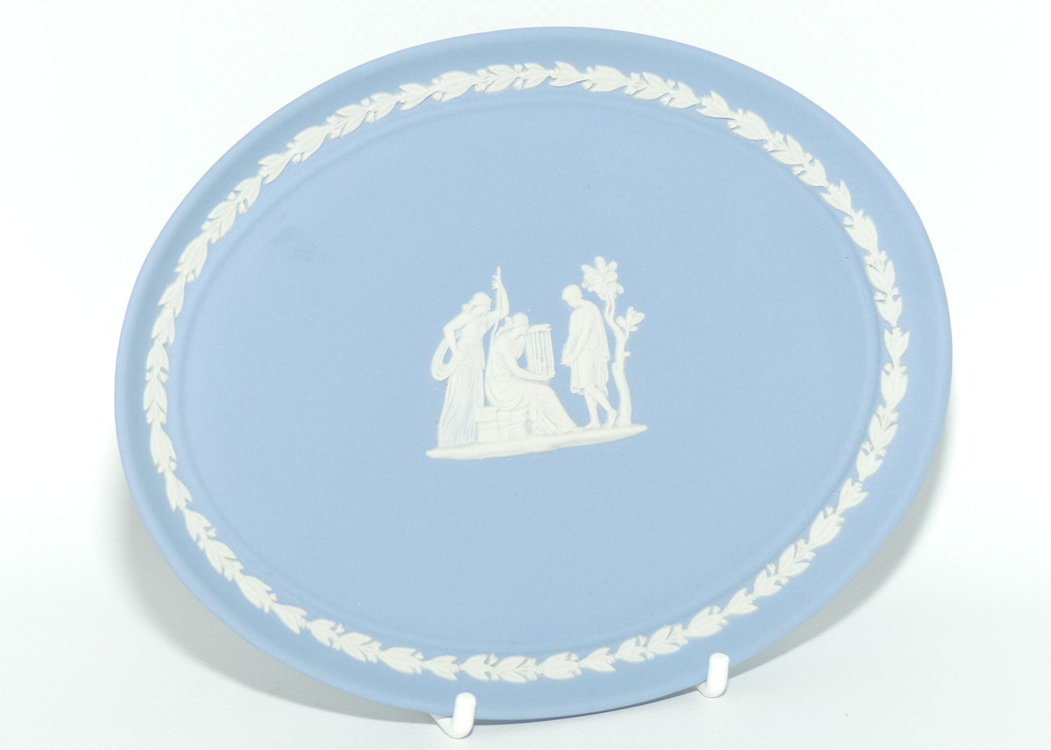 Wedgwood Jasper | White on Pale Blue | Maidens and Cage oval tray