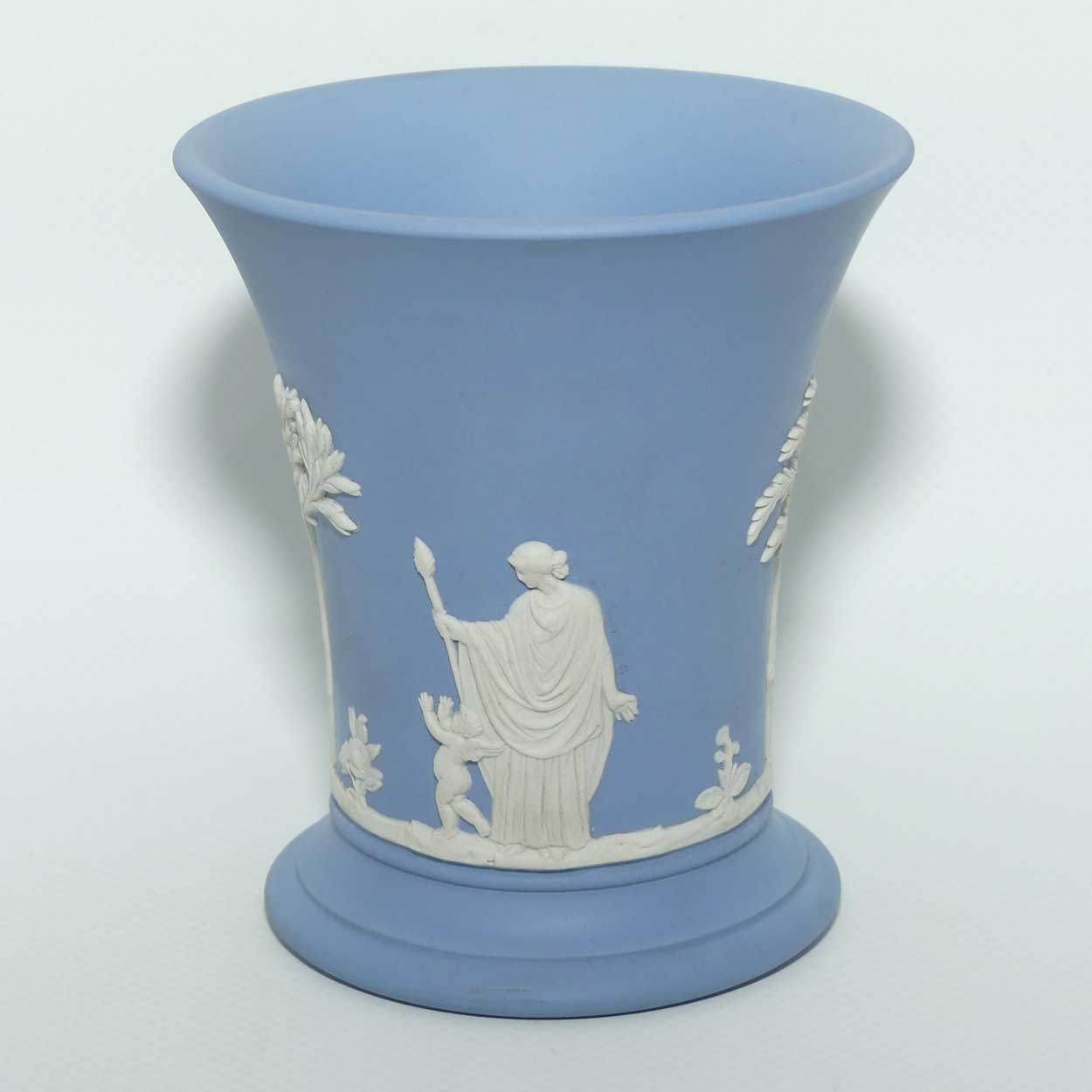 Wedgwood Jasper | White on Pale Blue | Flaired and Footed vase | #3