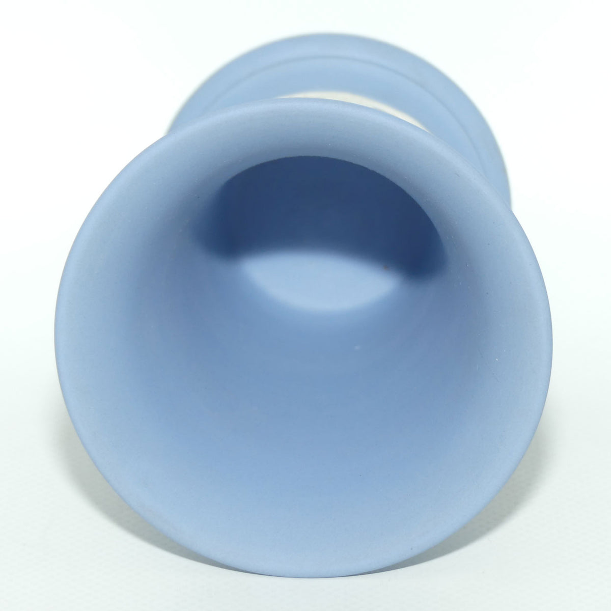 Wedgwood Jasper | White on Pale Blue | Flaired and Footed vase | 9.5cm