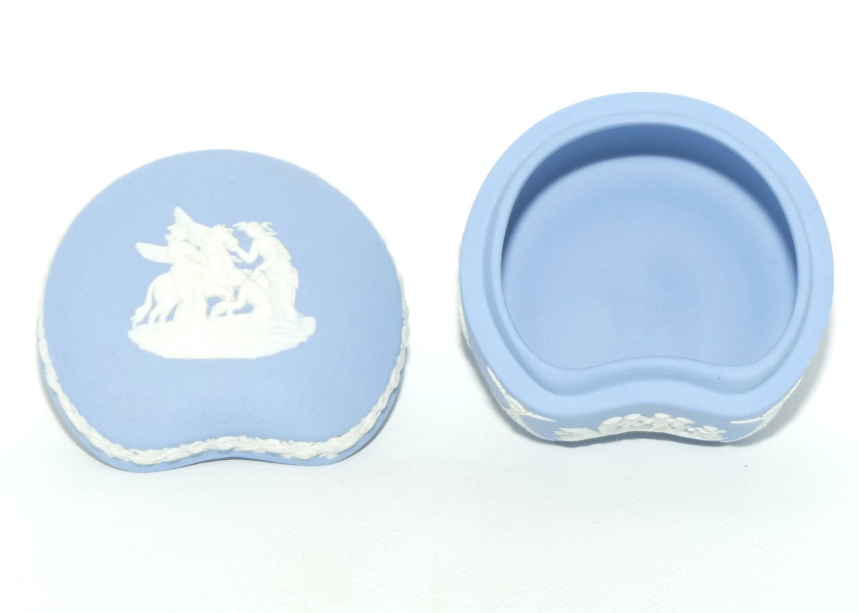 Wedgwood Jasper | White on Pale Blue | Maidens and Pegasus Bean Shape trinket | #1