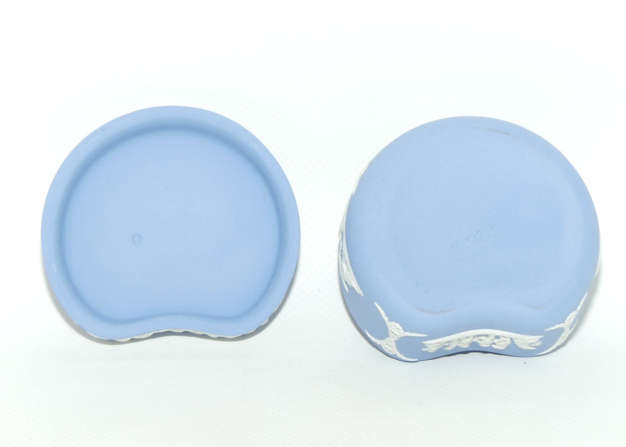 Wedgwood Jasper | White on Pale Blue | Maidens and Pegasus Bean Shape trinket | #1