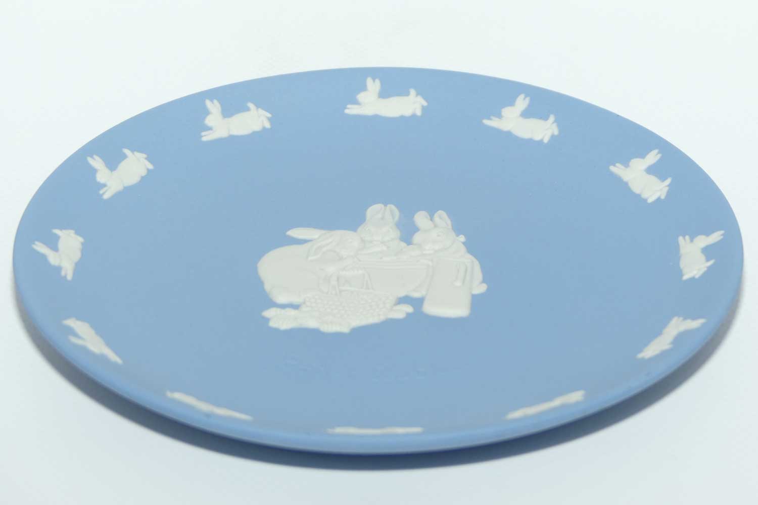 Wedgwood Jasper | White on Pale Blue Peter Rabbit plate | 16.5cm diameter