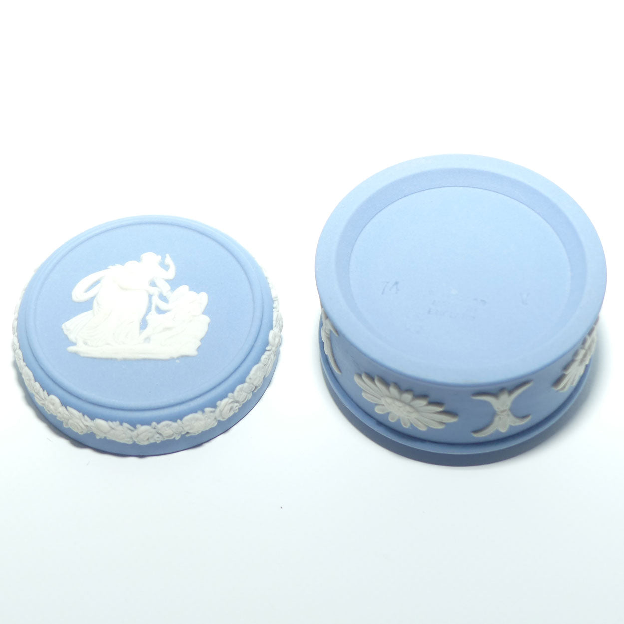 Wedgwood Jasper | White on Pale Blue | Grecian Maidens miniature trinket box