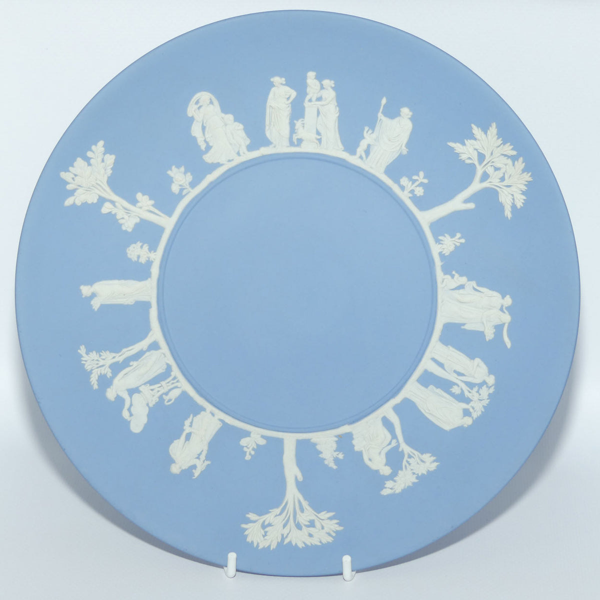 Wedgwood Jasper | White on Pale Blue | Maidens large plate | 23.8cm diam | #3