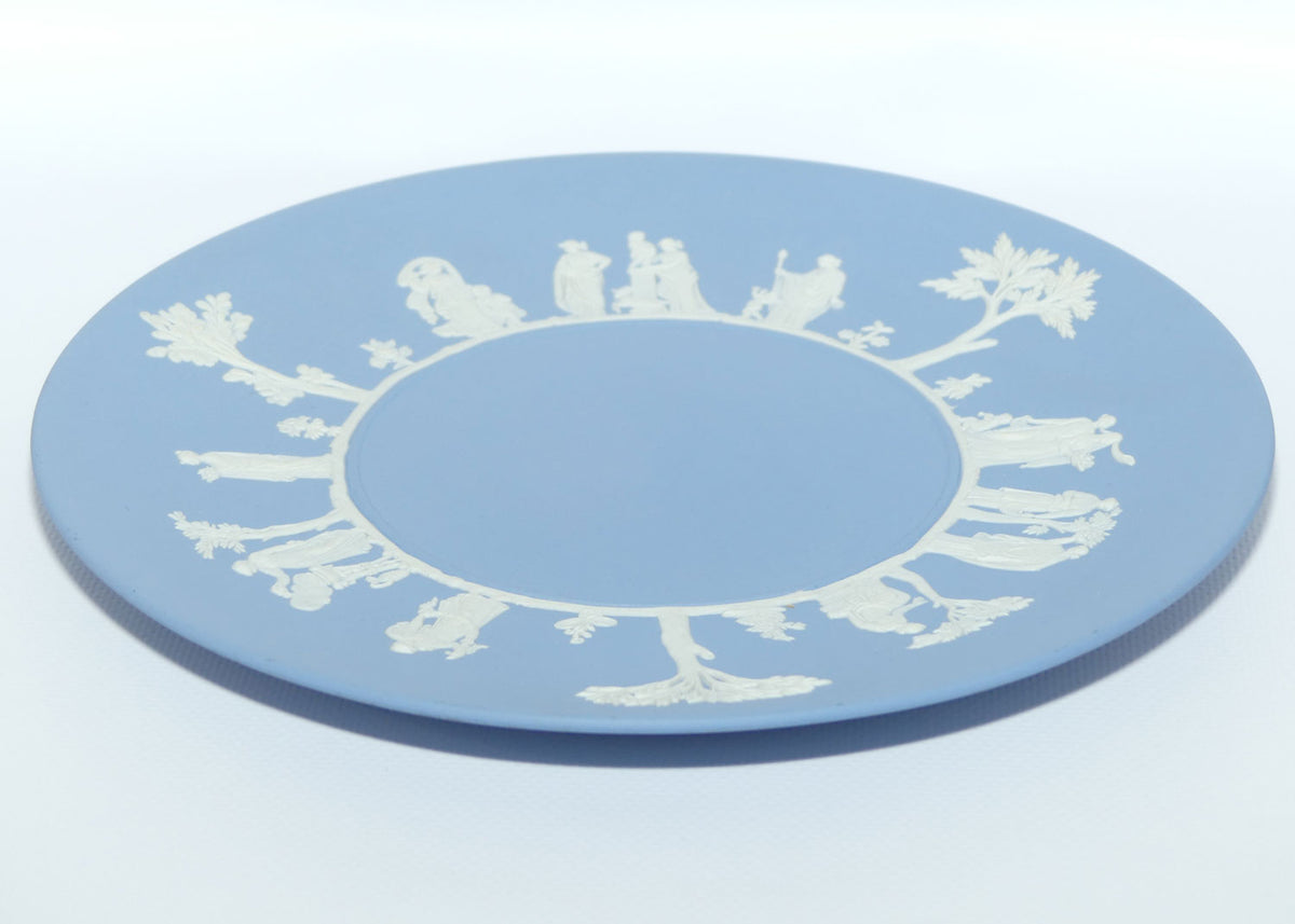 Wedgwood Jasper | White on Pale Blue | Maidens large plate | 23.8cm diam | #3