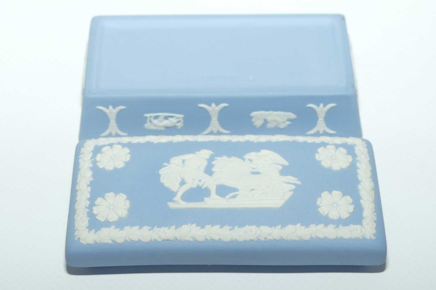Wedgwood Jasper | White on Pale Blue | Well decorated Rectangular box | #1