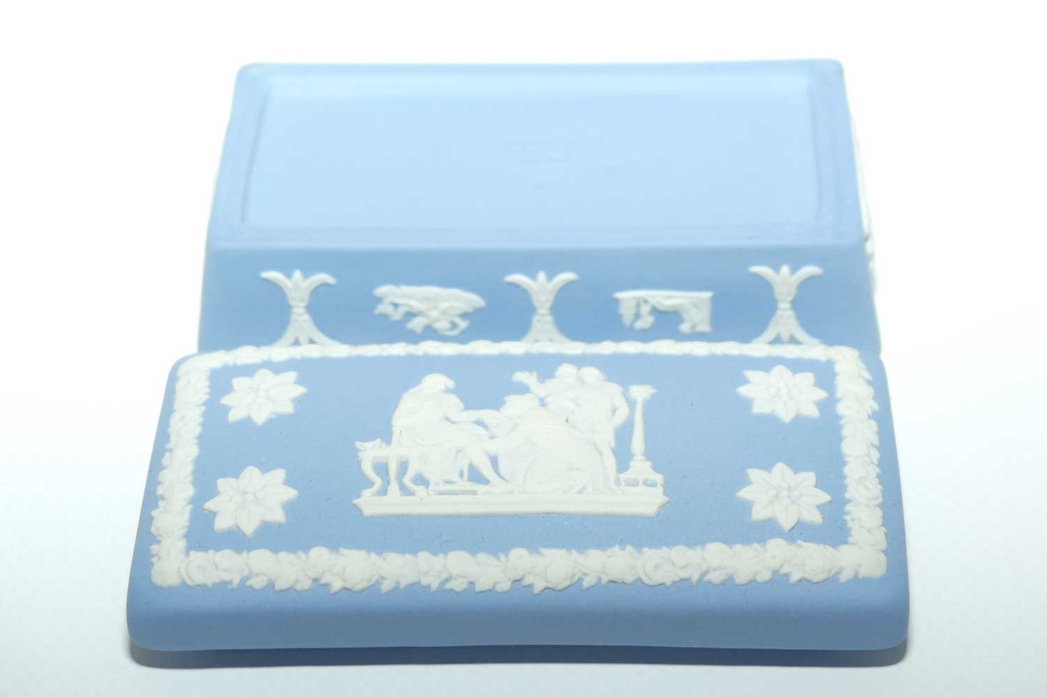 Wedgwood Jasper | White on Pale Blue | Well decorated Rectangular box | #2