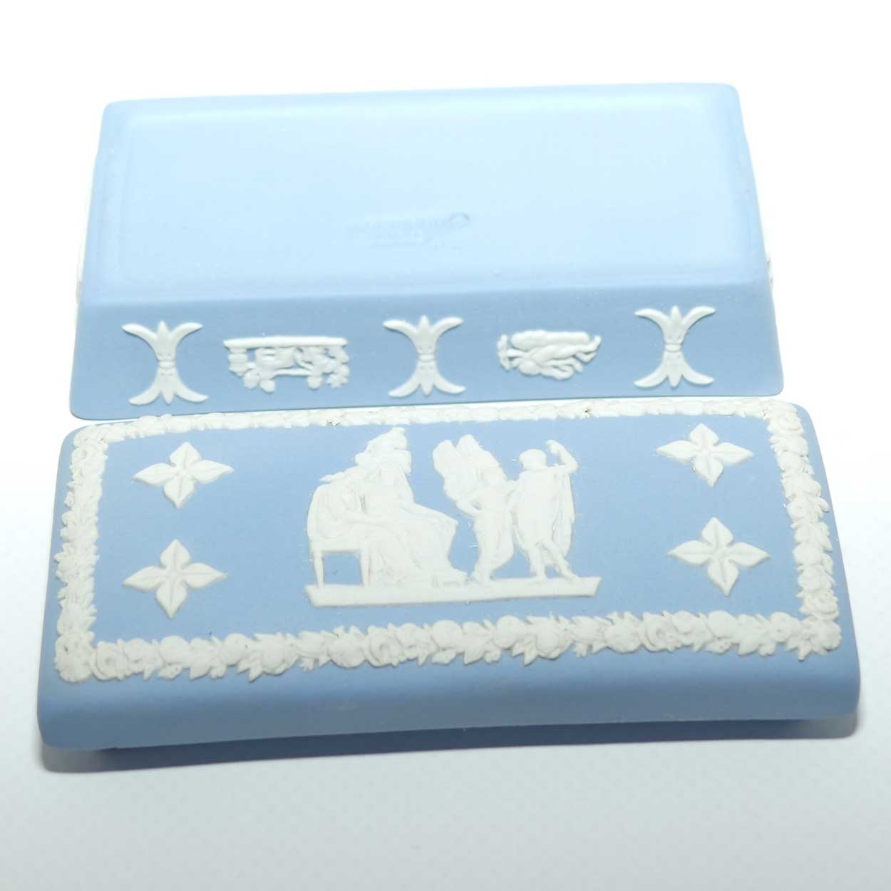 Wedgwood Jasper | White on Pale Blue | Well decorated Rectangular box | #5