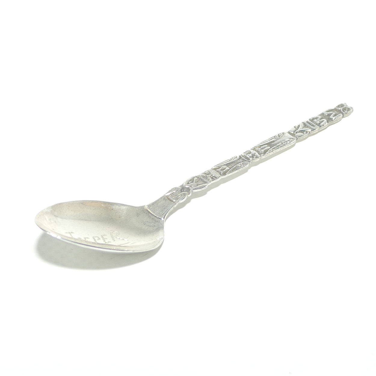 New Zealand Sterling Silver souvenir teaspoon | Pou Whenua handle