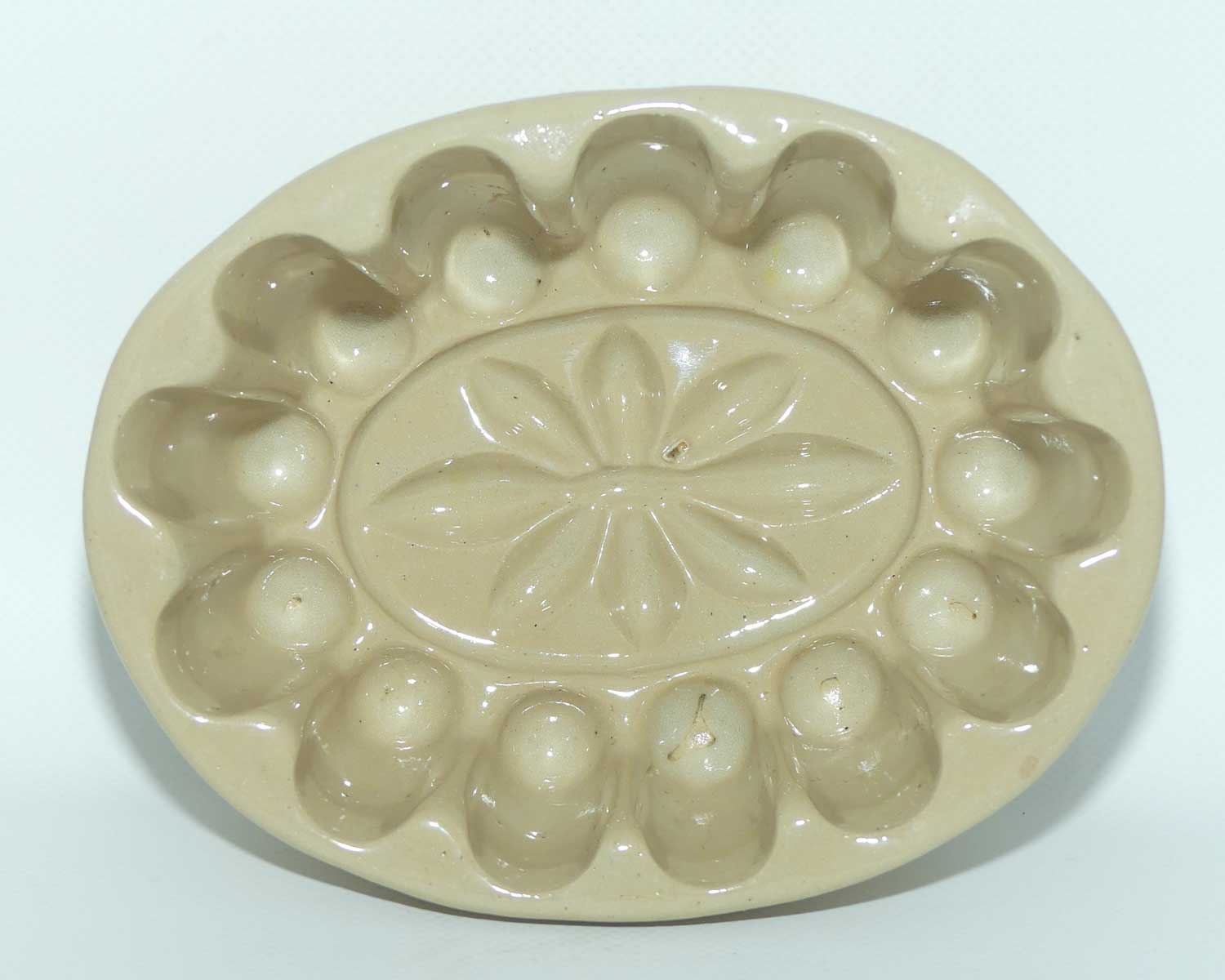Antique Cream coloured Porcelain Jelly Mould | Floral Pattern