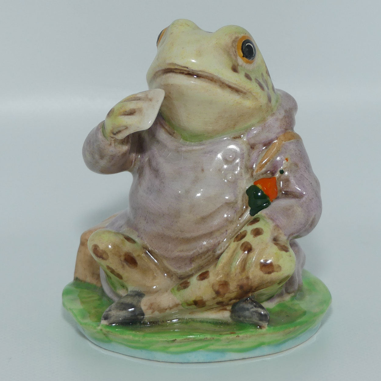 Beswick Beatrix Potter Mr Jeremy Fisher | Spotted | BP2a |Gold Oval | #2