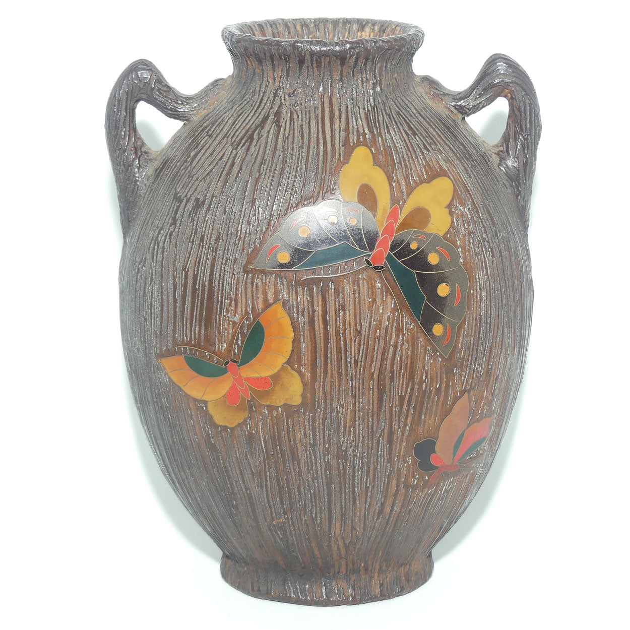 Japanese Totai Shippo | Jiki Shippo Tree Bark Cloisonne vase | Meiji period