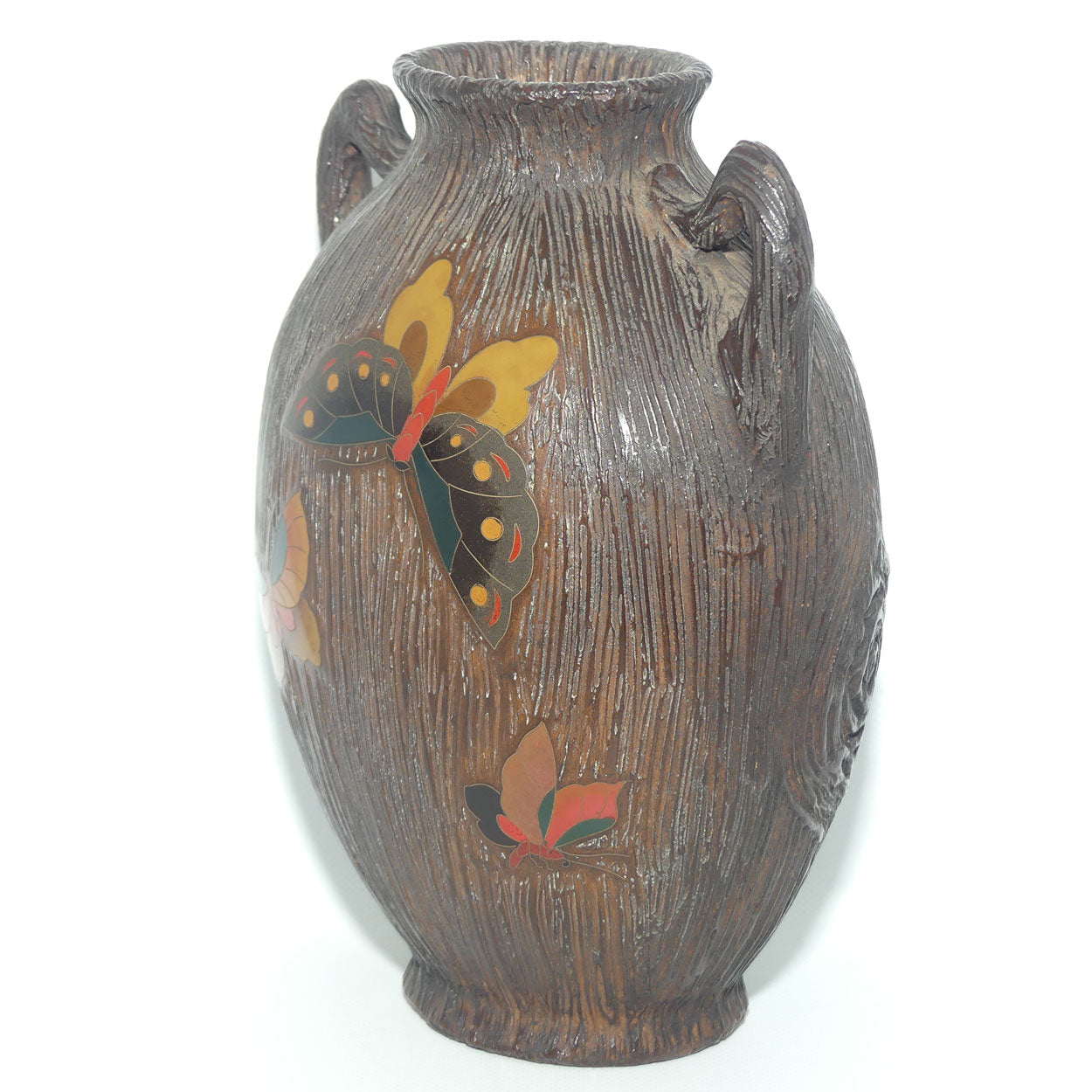 Japanese Totai Shippo | Jiki Shippo Tree Bark Cloisonne vase | Meiji period