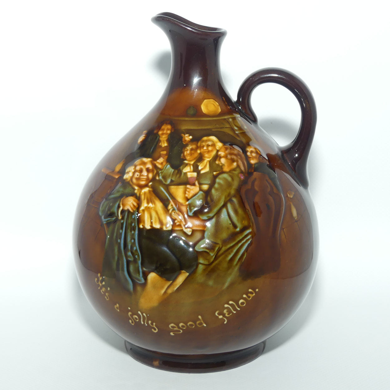 Royal Doulton Kingsware He's a Jolly Good Fellow flask