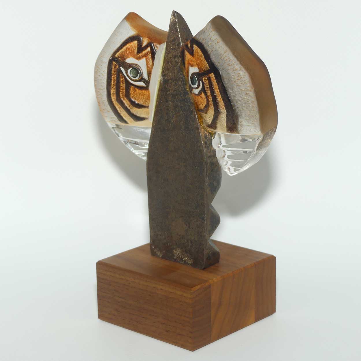 Mats Jonasson Sweden Crystal | The Hunter | Tiger | Hand Painted Crystal and Steel Limited Edition sculpture | Limited Edition sculpture