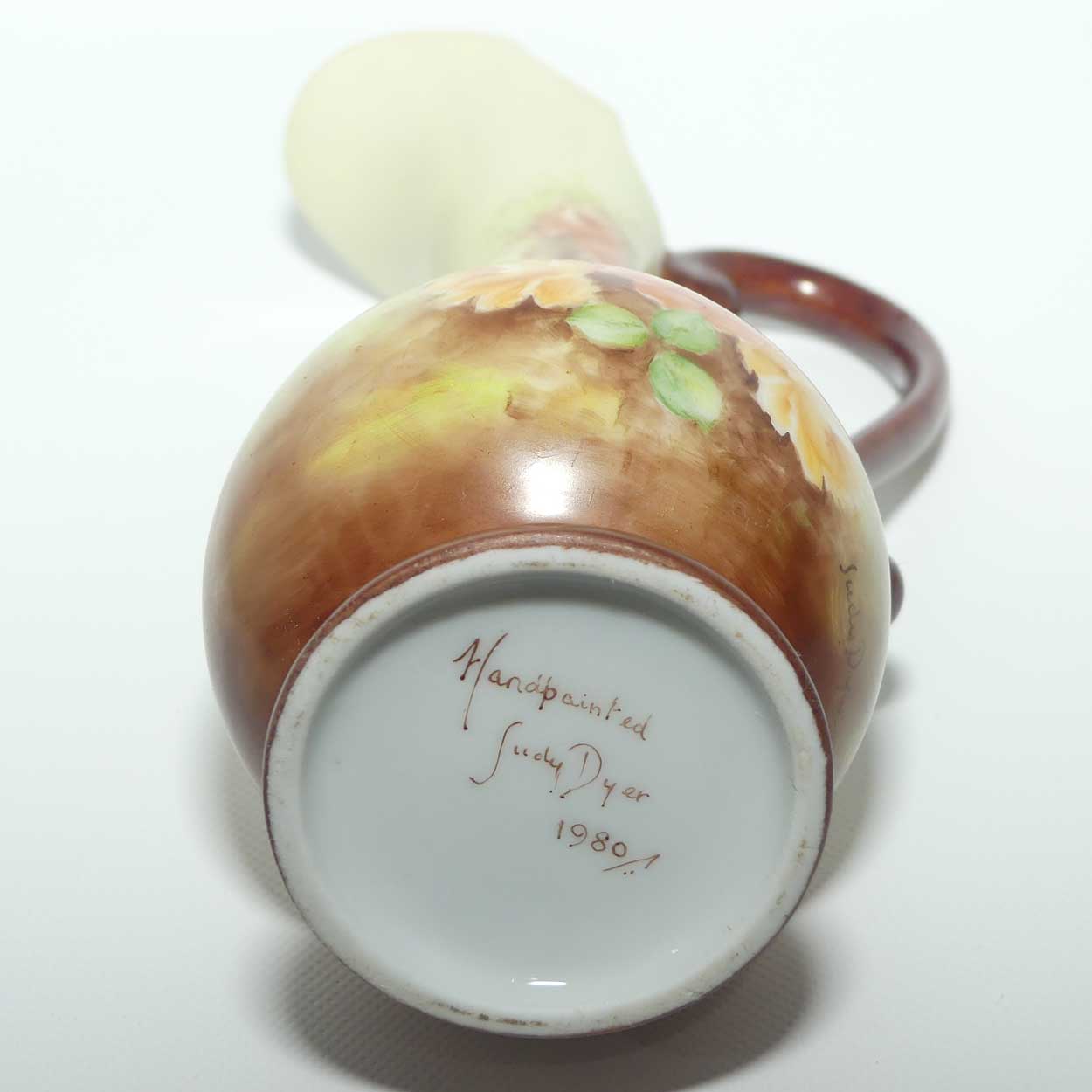 Australian China Painted jug | depicting Flowers by Judy Dyer