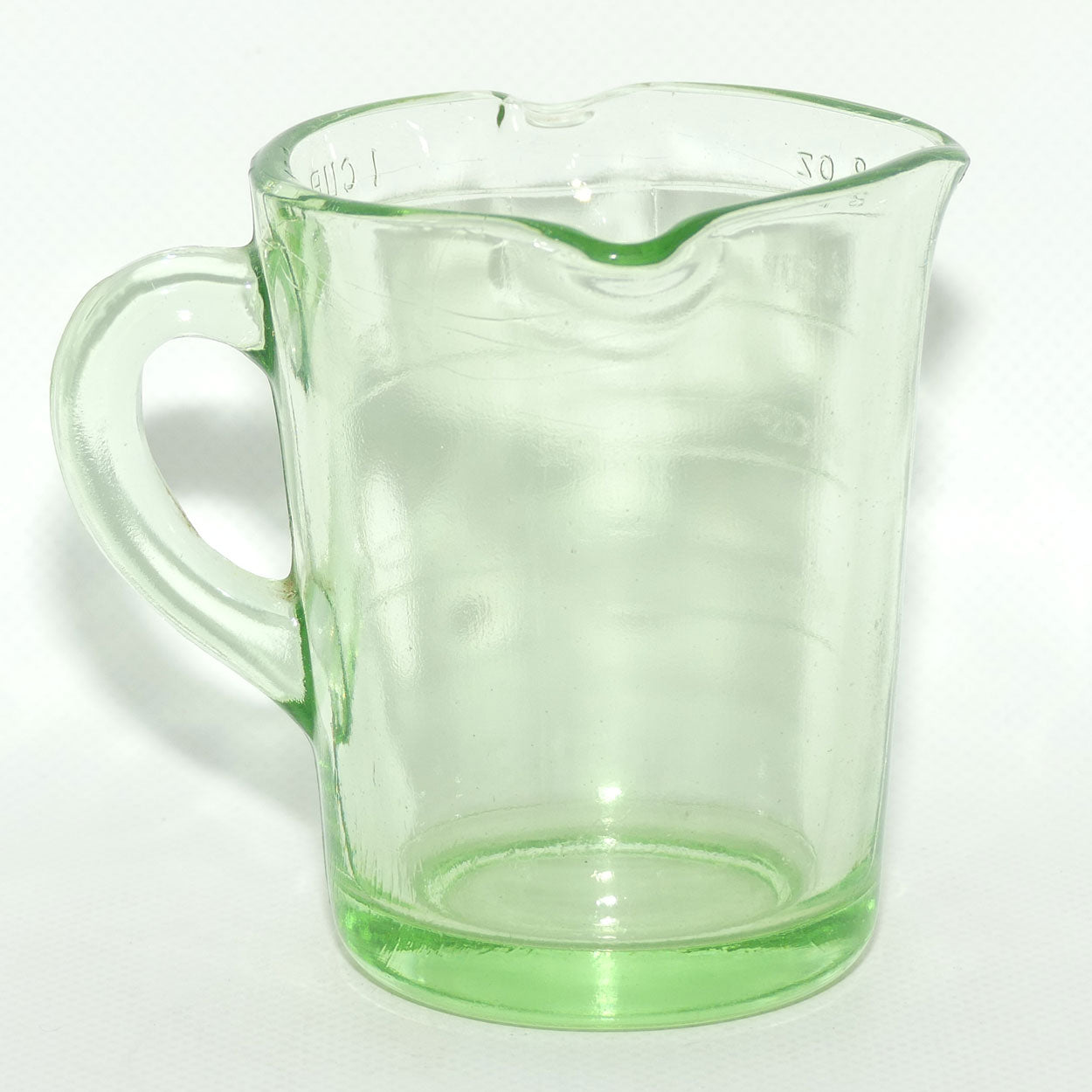 Green Depression Glass 8oz 1 Cup measuring jug | UV reactive | 3 pourers