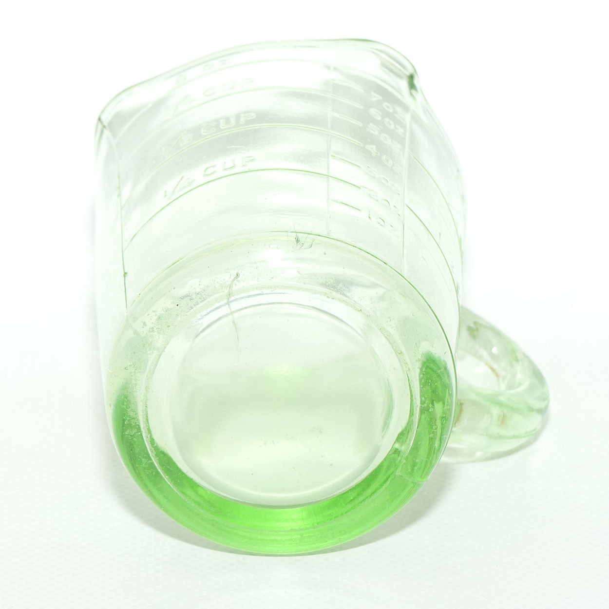 Green Depression Glass 8oz 1 Cup measuring jug | UV reactive | 3 pourers