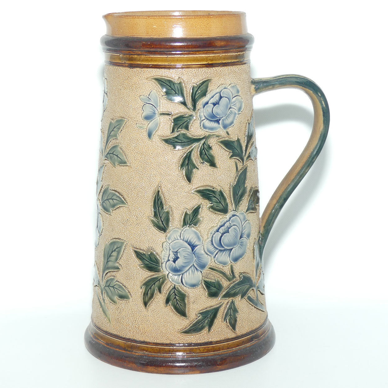 Doulton Lambeth stoneware Incised Foliate jug by George Tabor