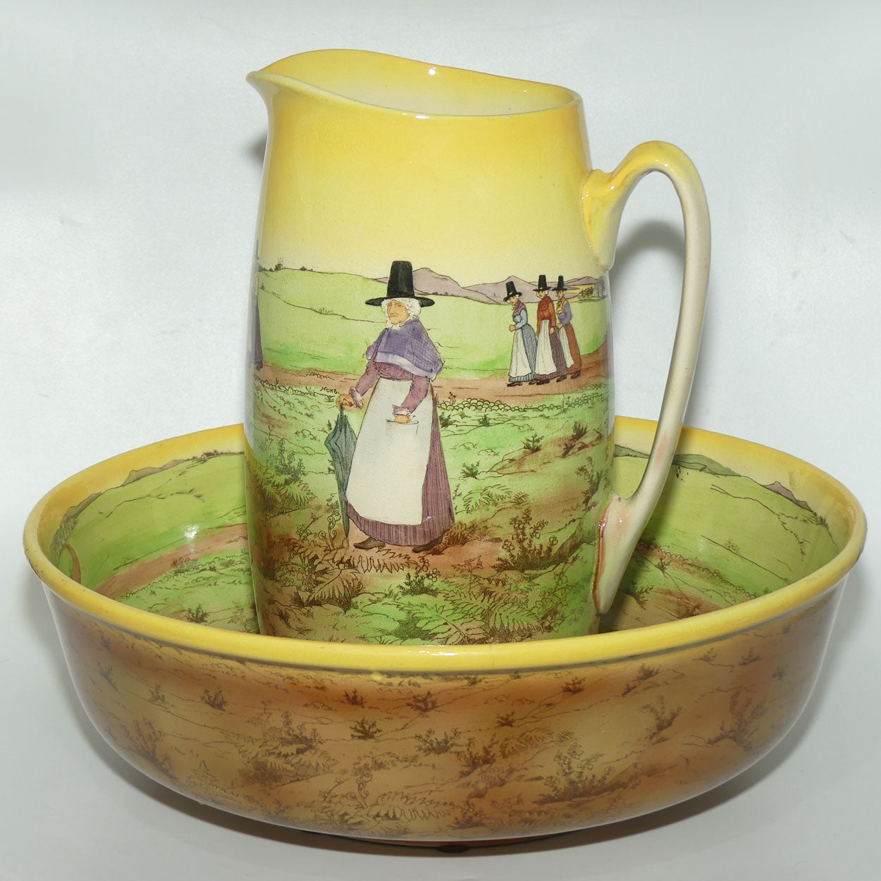 Royal Doulton Welsh pattern Mayfair shape jug and basin set D2717