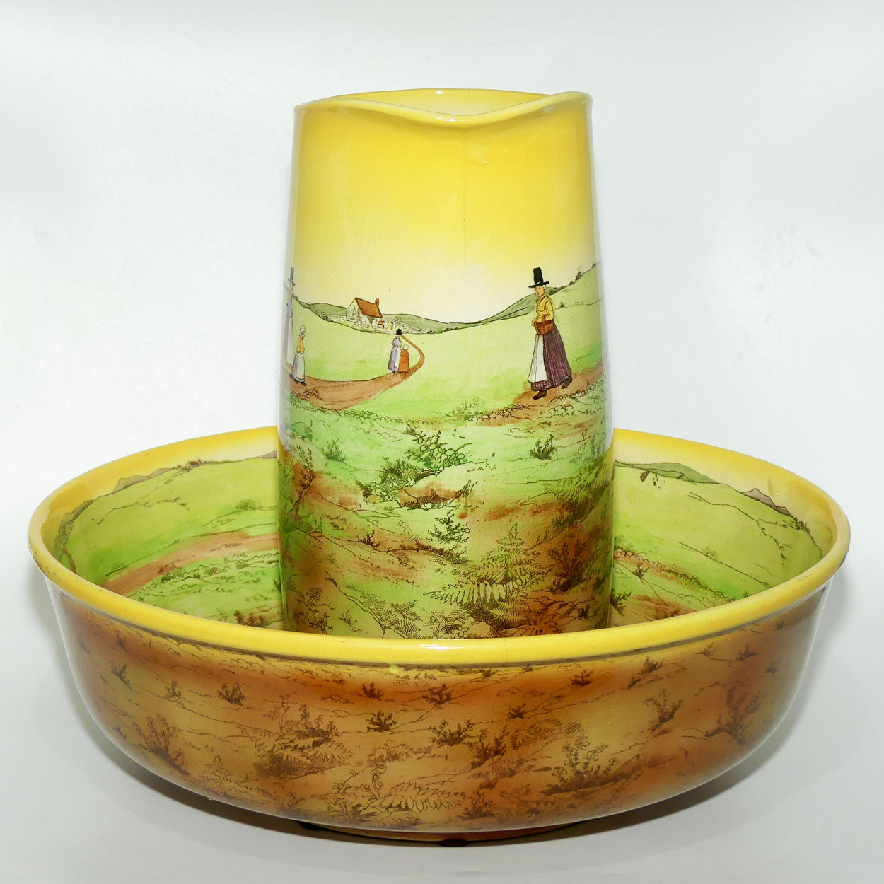 Royal Doulton Welsh pattern Mayfair shape jug and basin set D2717