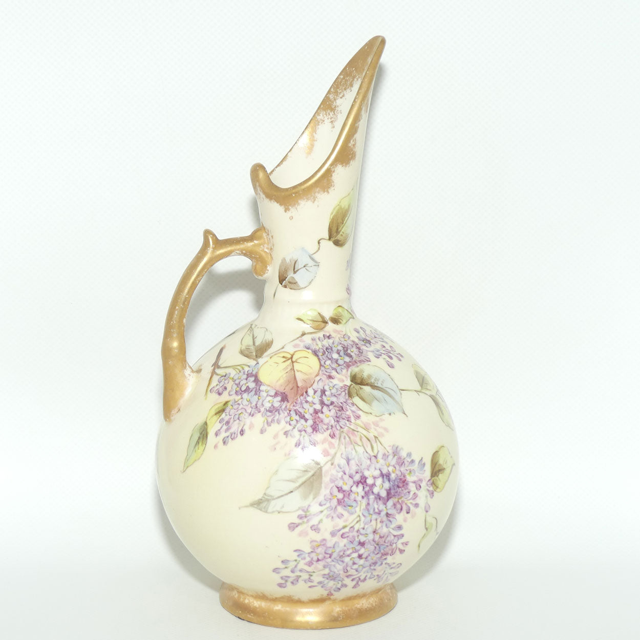 Early Australian China Painted Flowers and Butterflies ewer | Ethel L Thomas 1906