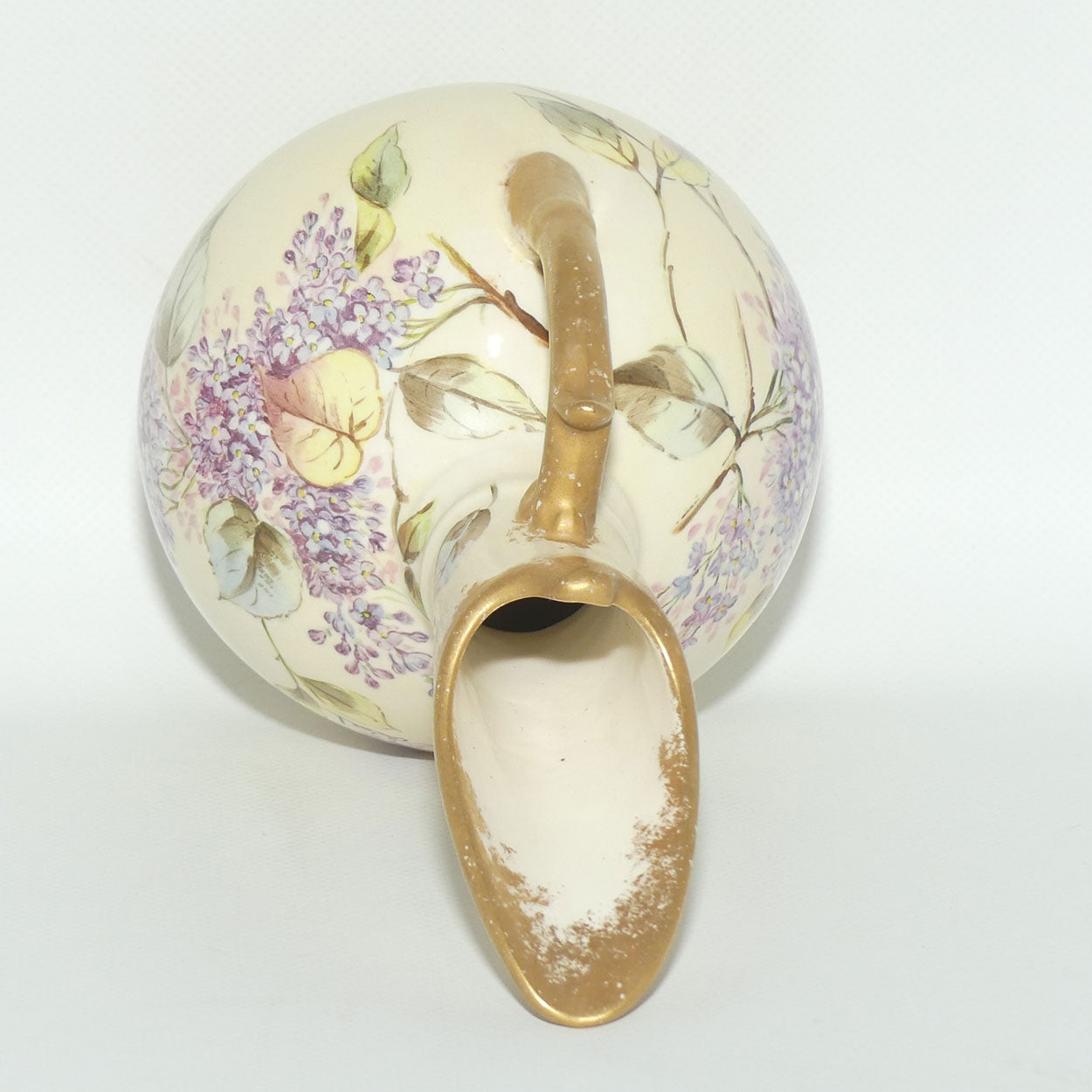 Early Australian China Painted Flowers and Butterflies ewer | Ethel L Thomas 1906