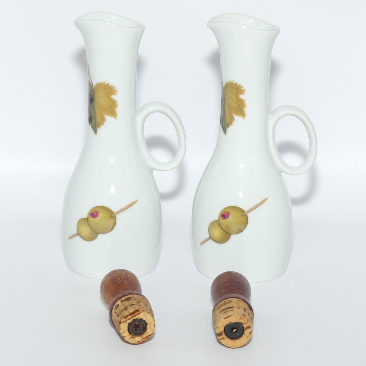 Royal Worcester Fine Porcelain | Evesham pattern | Pair of Oil and Vinegar bottles