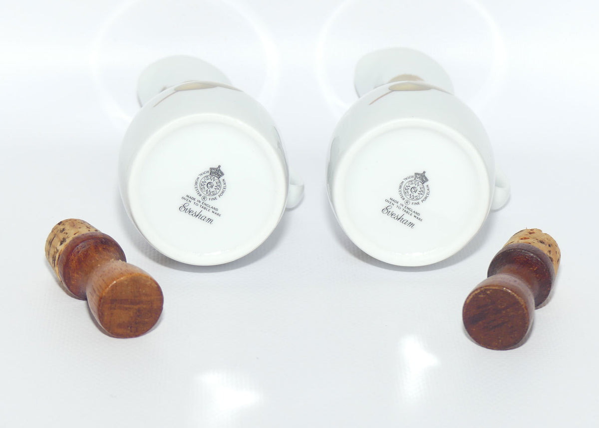 Royal Worcester Fine Porcelain | Evesham pattern | Pair of Oil and Vinegar bottles