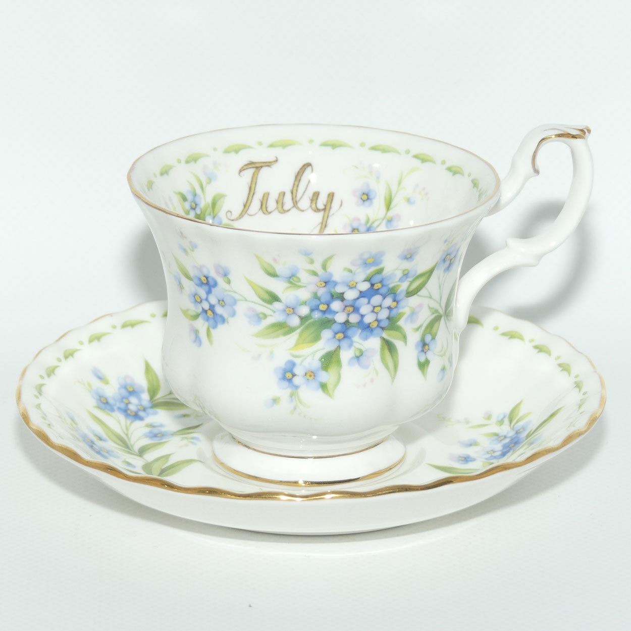 Royal Albert Bone China England | Flower of the Month series | July Forget Me Not duo