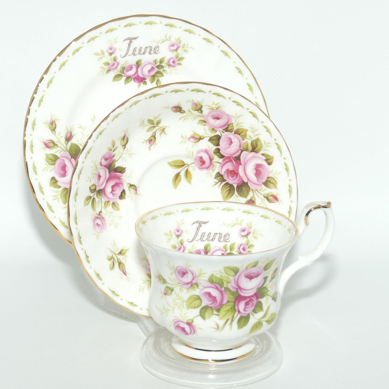 Royal Albert Bone China England | Flower of the Month series | June Roses trio