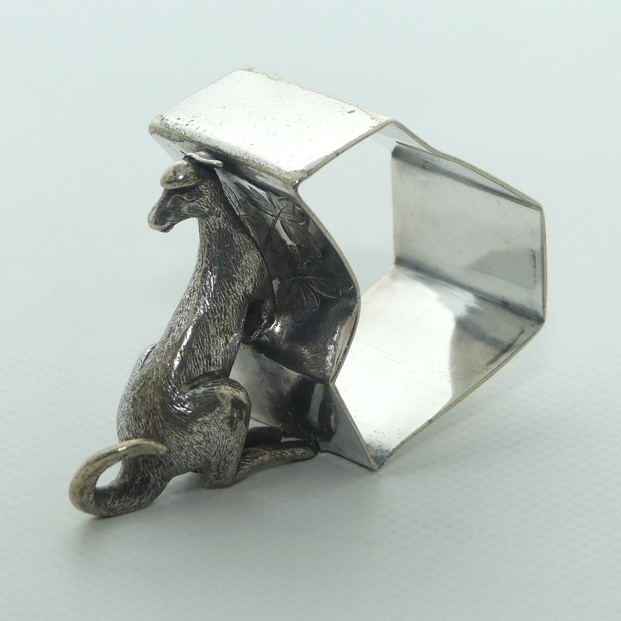 Silver Plated EPNS Australiana Kangaroo and Queensland shape napkin ring