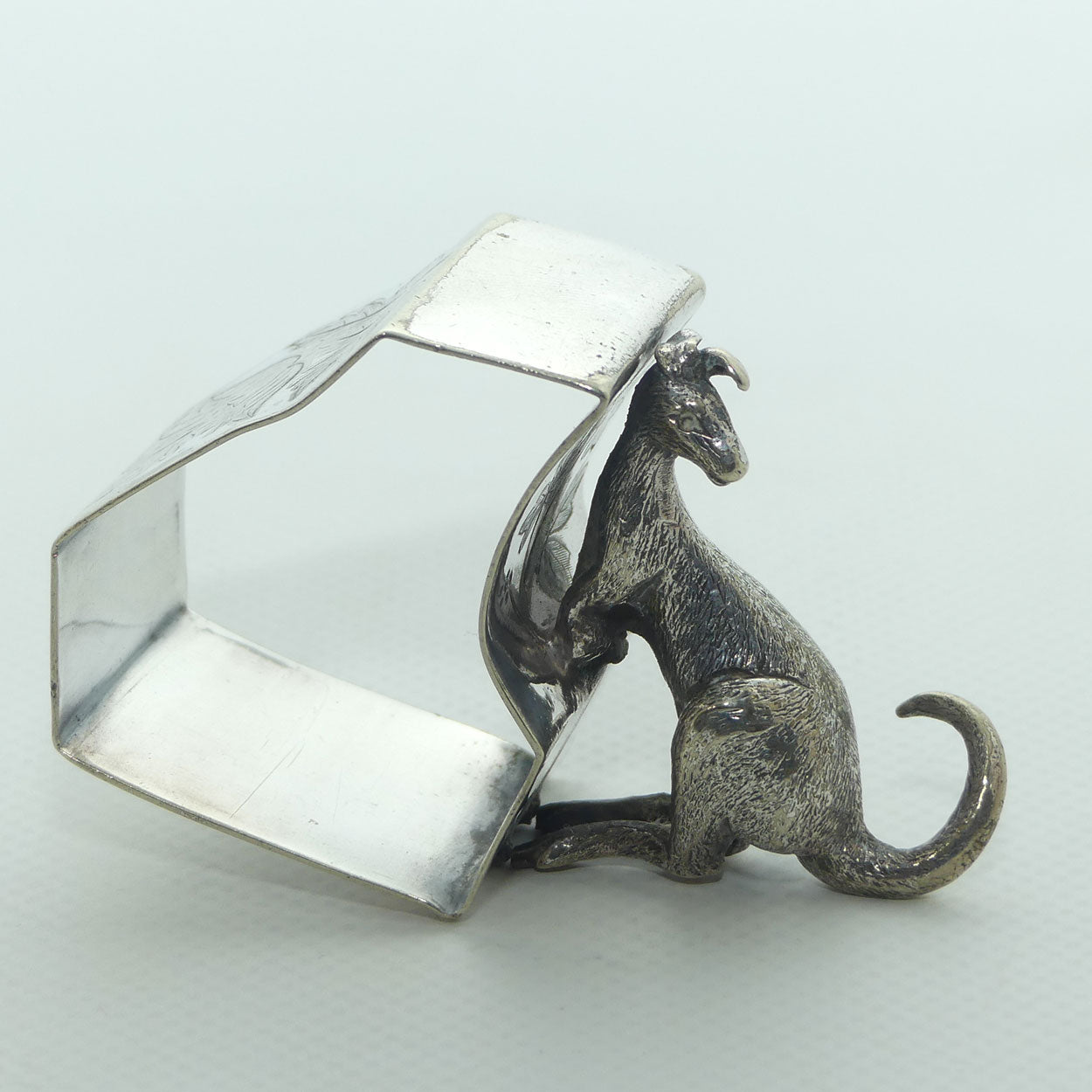 Silver Plated EPNS Australiana Kangaroo and Queensland shape napkin ring