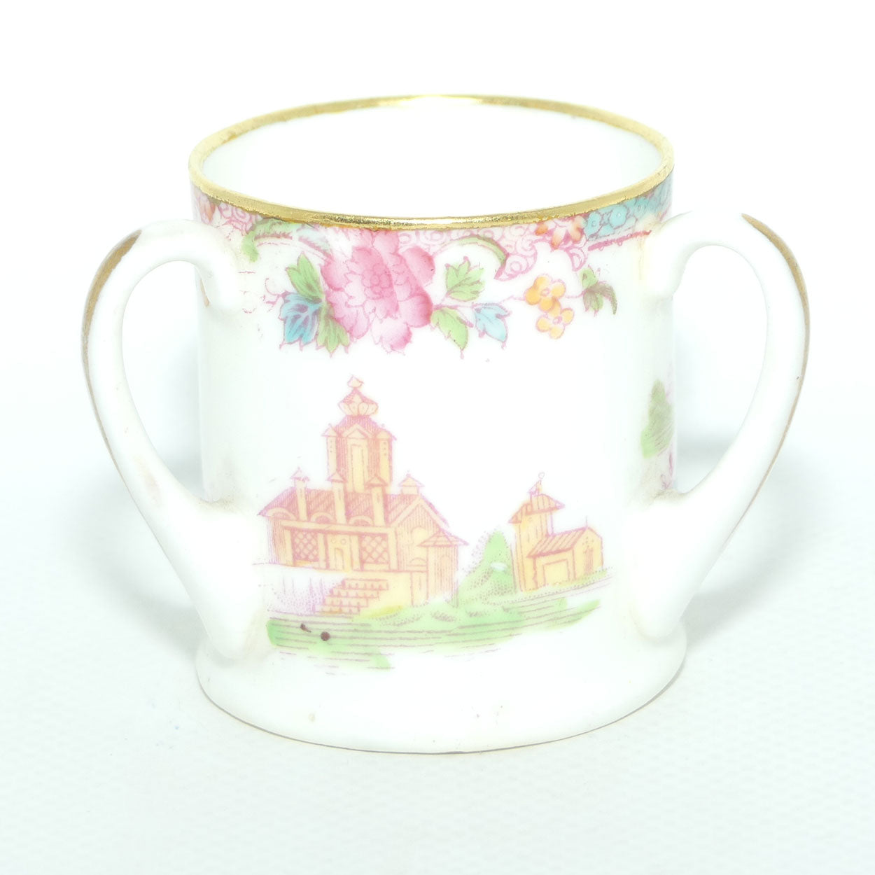 Royal Doulton Willow pattern story miniature tyg | loving cup | Colourful
