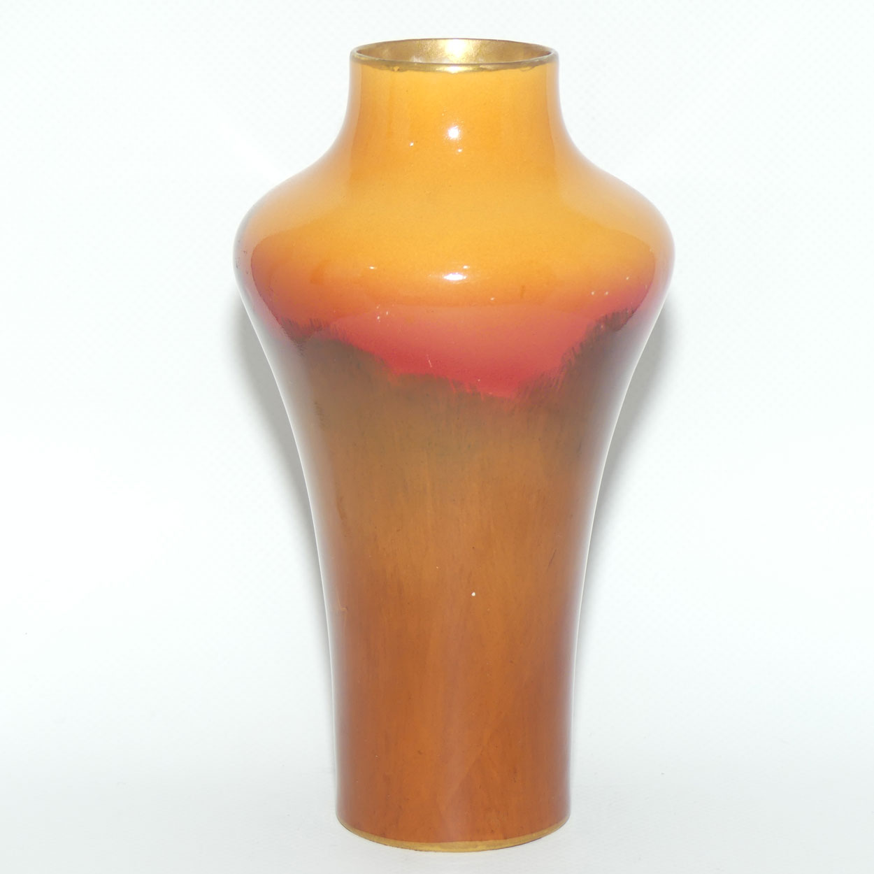 Royal Doulton hand painted & gilt Cattle unusual shape vase (Kelsall)