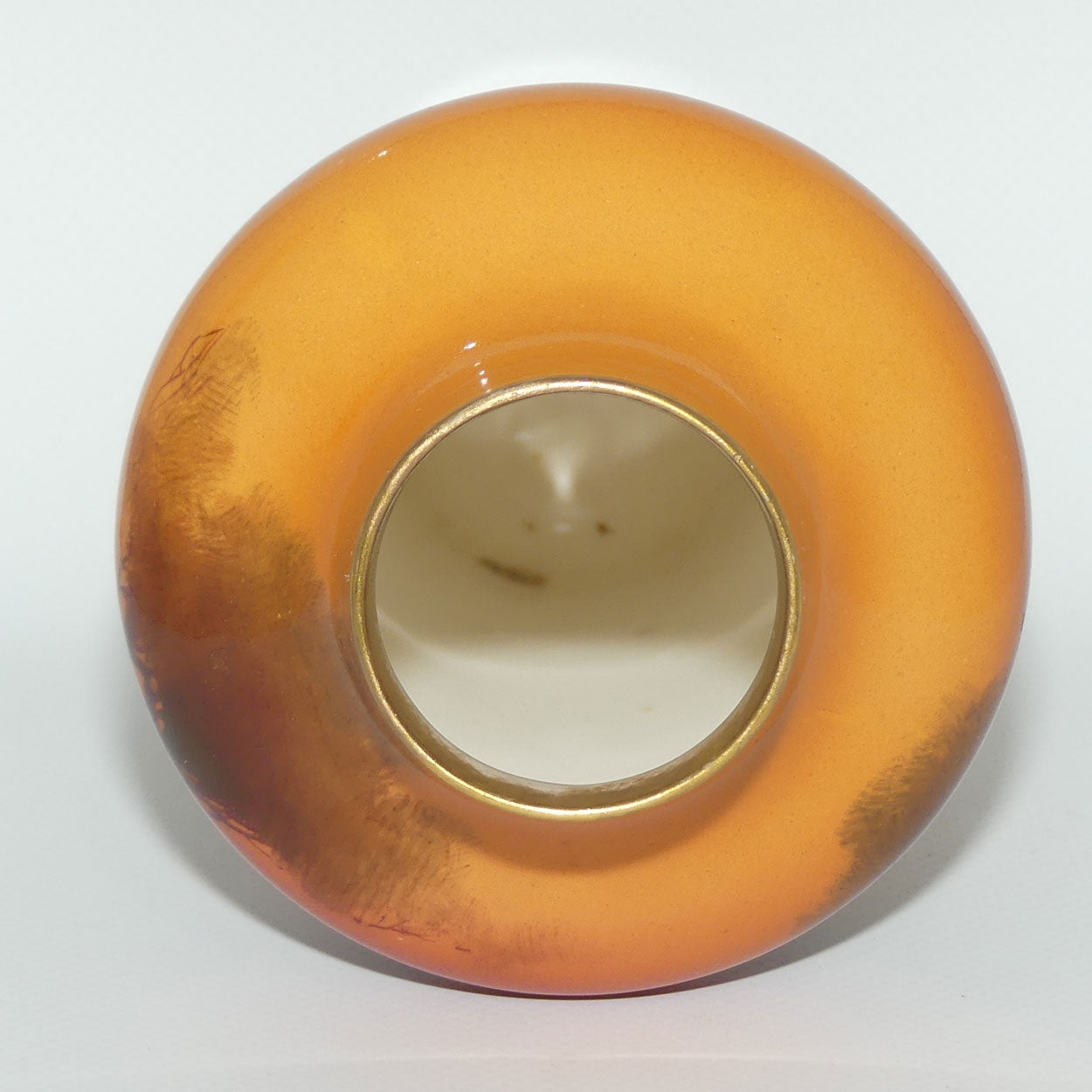 Royal Doulton hand painted & gilt Cattle unusual shape vase (Kelsall)