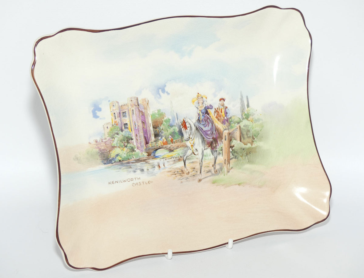 Royal Doulton Historic England rectangular tray D5940 | Queen Elizabeth at Kenilworth Castle
