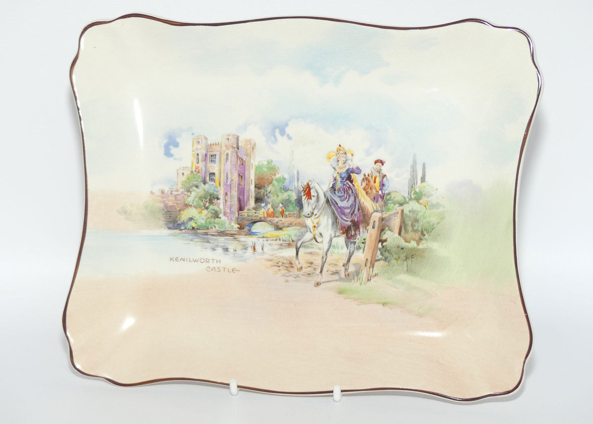 Royal Doulton Historic England rectangular tray D5940 | Queen Elizabeth at Kenilworth Castle
