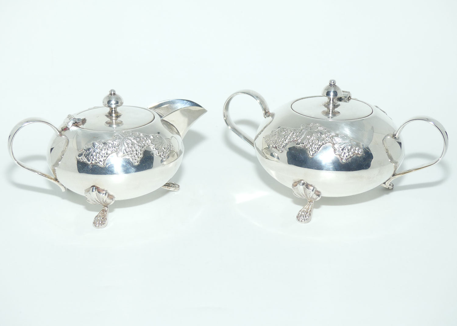 3 piece EPNS A1 Kenson plate Grape and Vine tea service